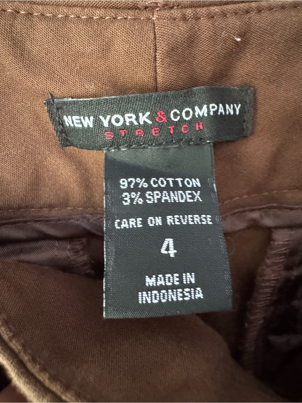 New York & Company Brown Stretch Pants - Picture 2 of 4